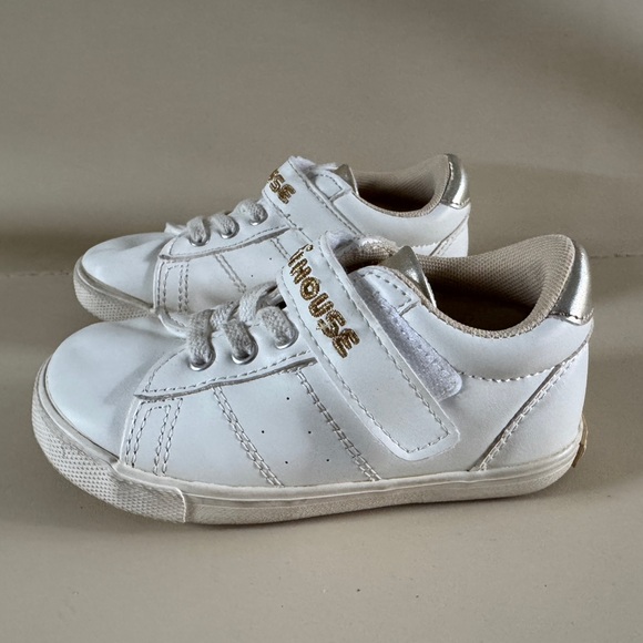 Miki House White & Gold Toddler Sneakers - Picture 2 of 12